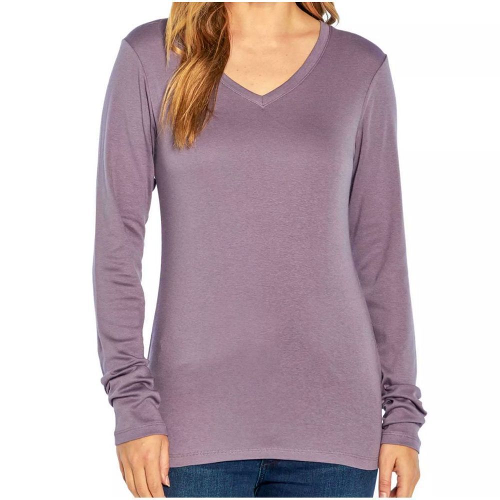 EDDIE BAUER WOMEN'S LONG SLEEVE  V-NECK TEE XXL in SAFE